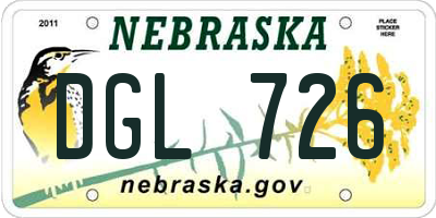 NE license plate DGL726