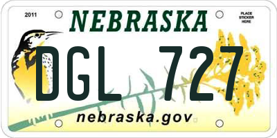 NE license plate DGL727