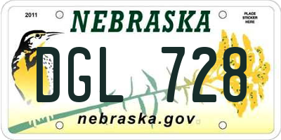 NE license plate DGL728
