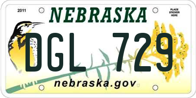 NE license plate DGL729