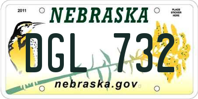 NE license plate DGL732