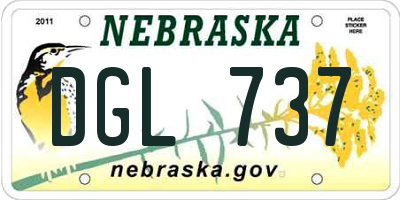 NE license plate DGL737