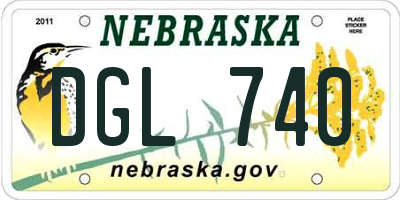 NE license plate DGL740
