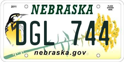 NE license plate DGL744