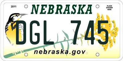 NE license plate DGL745