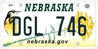 NE license plate DGL746
