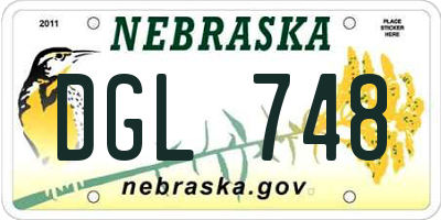 NE license plate DGL748