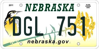 NE license plate DGL751