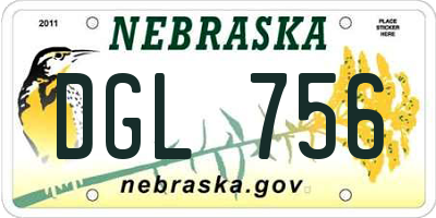 NE license plate DGL756
