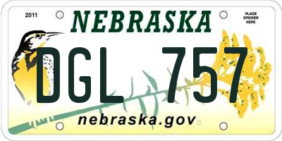 NE license plate DGL757