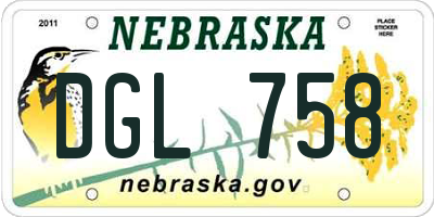 NE license plate DGL758