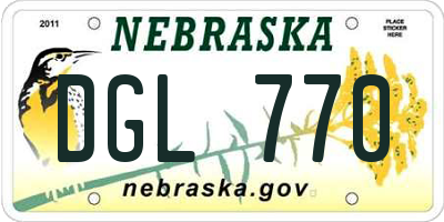 NE license plate DGL770