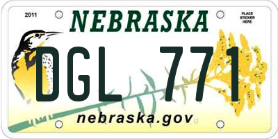NE license plate DGL771