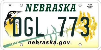 NE license plate DGL773