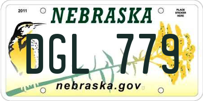 NE license plate DGL779