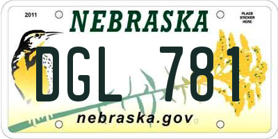 NE license plate DGL781