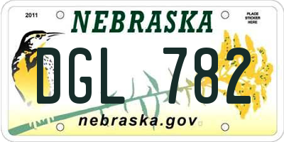 NE license plate DGL782