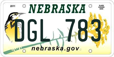 NE license plate DGL783