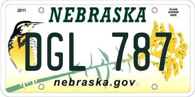 NE license plate DGL787
