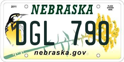 NE license plate DGL790