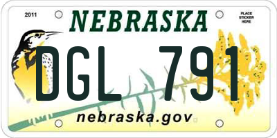 NE license plate DGL791