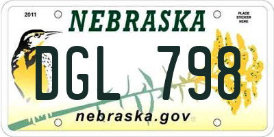 NE license plate DGL798