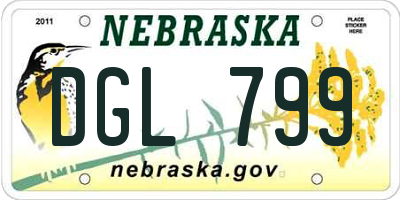NE license plate DGL799