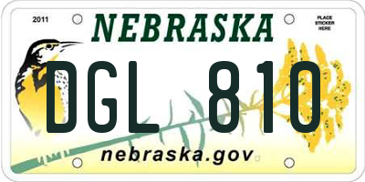 NE license plate DGL810