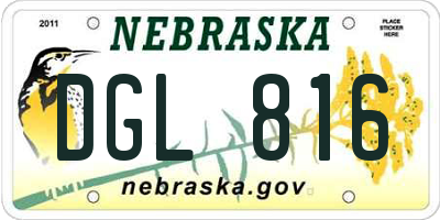 NE license plate DGL816