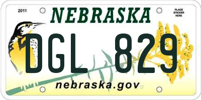 NE license plate DGL829