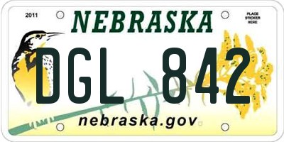 NE license plate DGL842