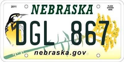 NE license plate DGL867