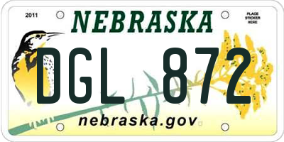 NE license plate DGL872