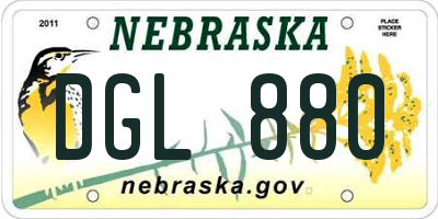NE license plate DGL880