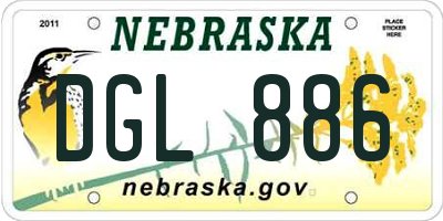 NE license plate DGL886