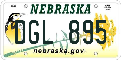 NE license plate DGL895