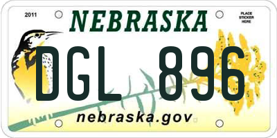 NE license plate DGL896