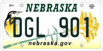NE license plate DGL901