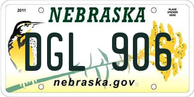 NE license plate DGL906
