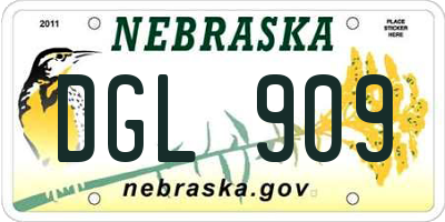 NE license plate DGL909