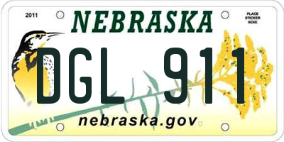 NE license plate DGL911