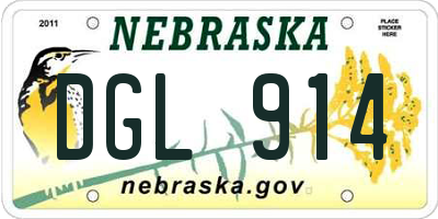 NE license plate DGL914