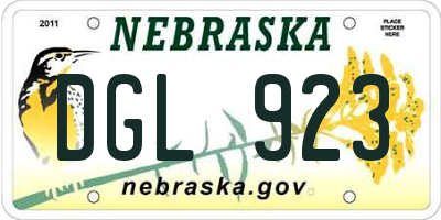 NE license plate DGL923