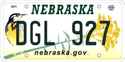 NE license plate DGL927