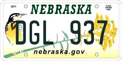 NE license plate DGL937