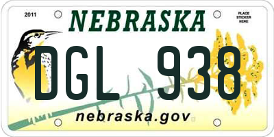 NE license plate DGL938