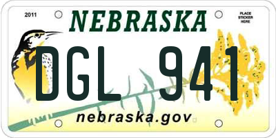 NE license plate DGL941