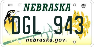 NE license plate DGL943