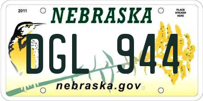 NE license plate DGL944