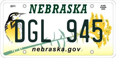 NE license plate DGL945